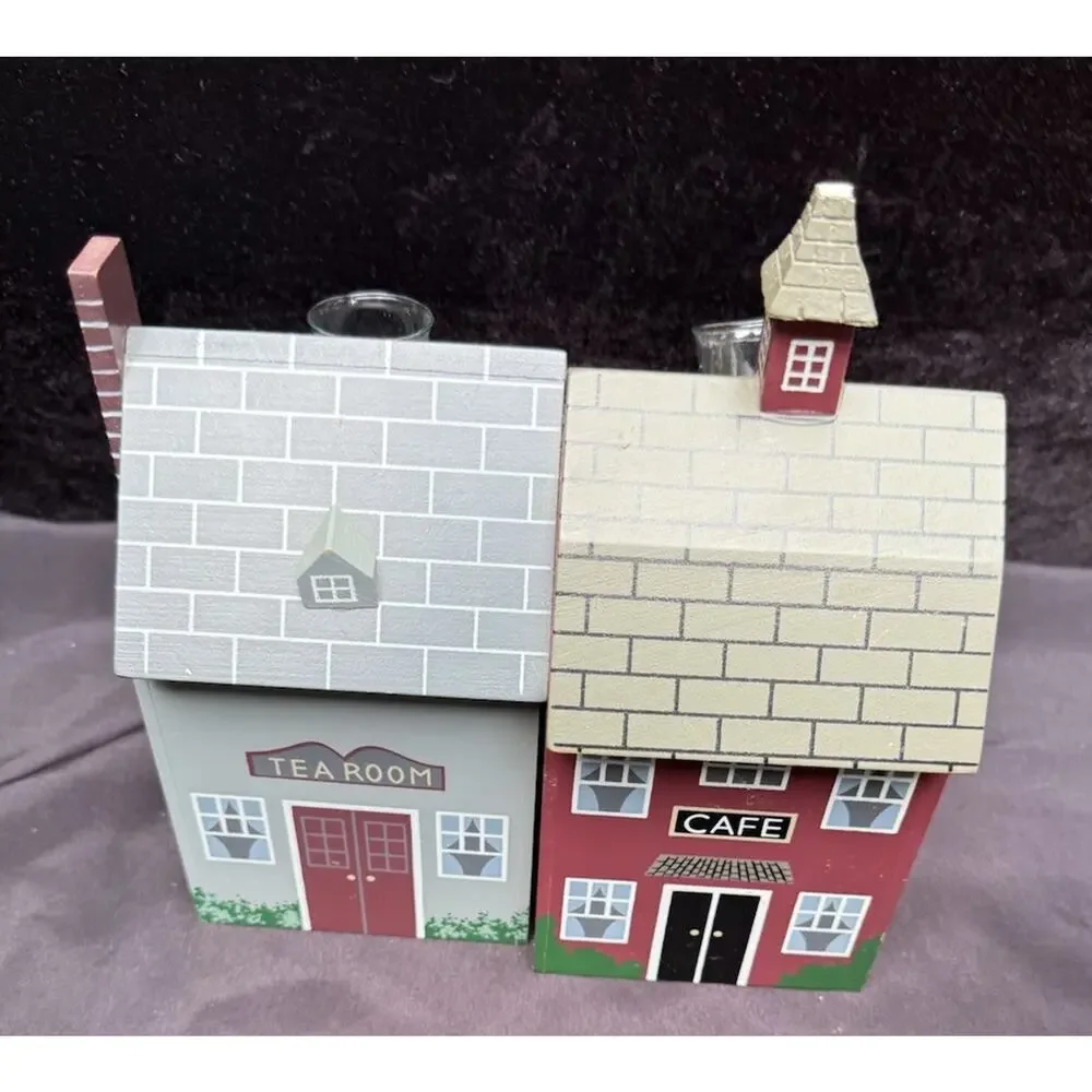 Vintage Home Interiors Wood House Hanging Bud Vases Rare! HTF!